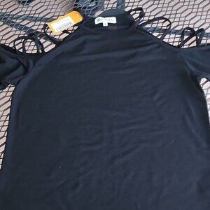 Pesion Black Spaghetti‎ Straps SS  Sleeves Sz. S Top